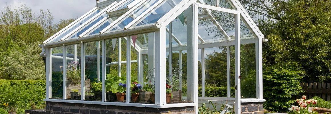 Kleines Gewächshaus im Garten